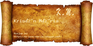 Krisán Mária névjegykártya